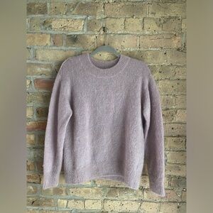 Vince Women's M Mohair Blend Brushed Sweater In Lily Stone Purple Crew Long Slv